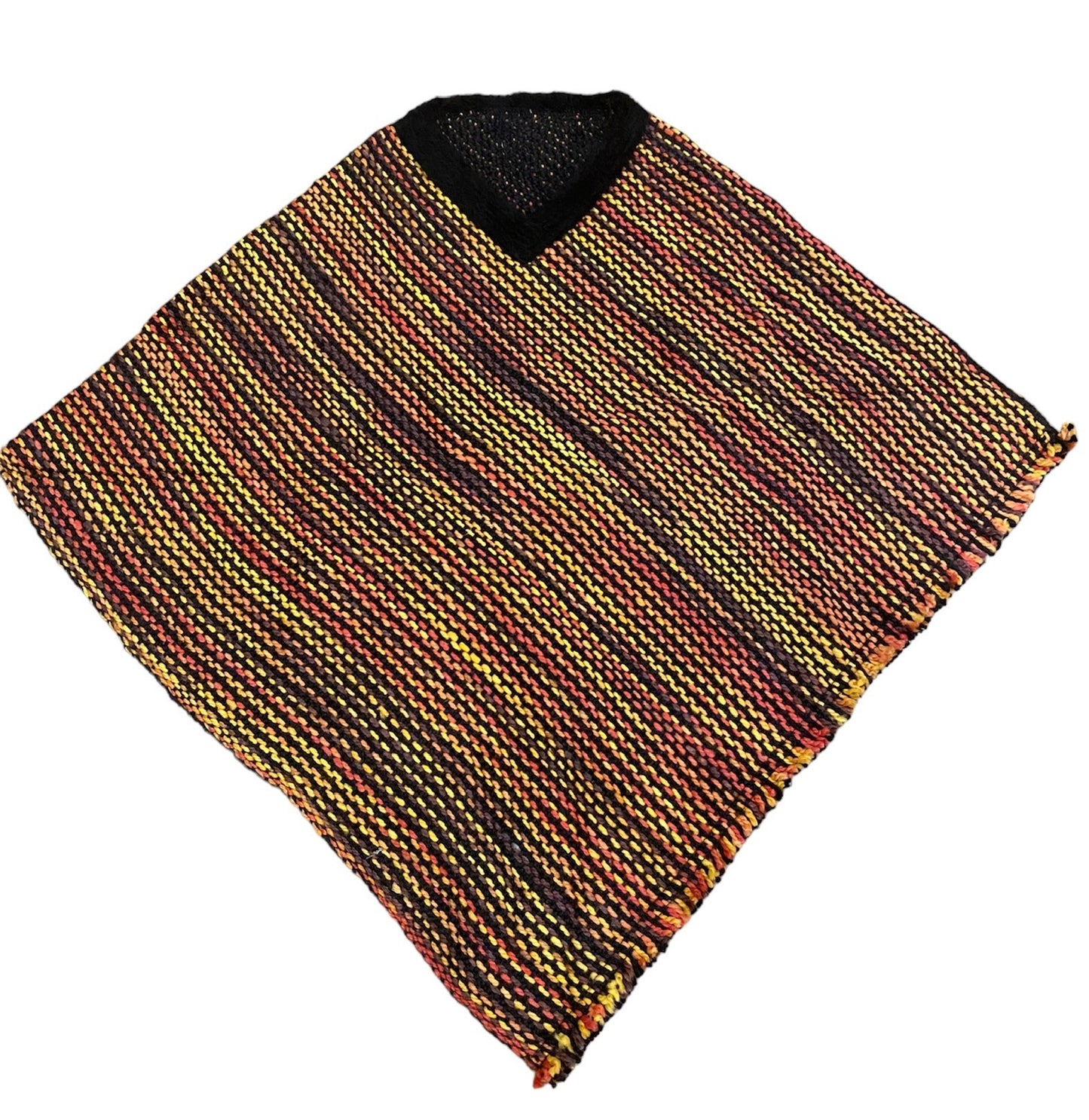 Poncho Orange, brown and black